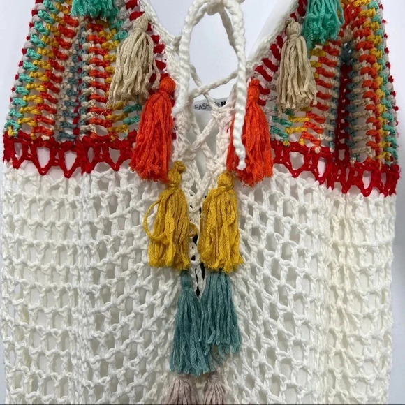 COPY - NWT Fashion Nova Listen To The Music Crochet Mini Dress With Tassels SzXL - Picture 7 of 13